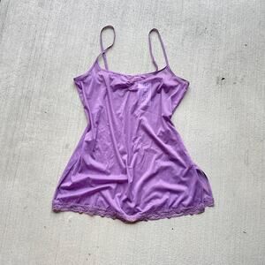 2001 Sz M Y2K Victoria's Secret Sheer Purple Slip Dress